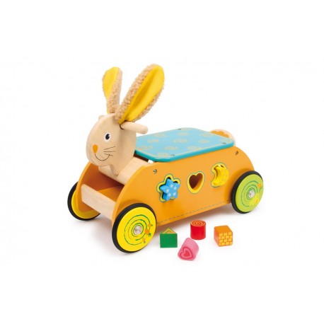 Voiture de motricité en bois Lapin