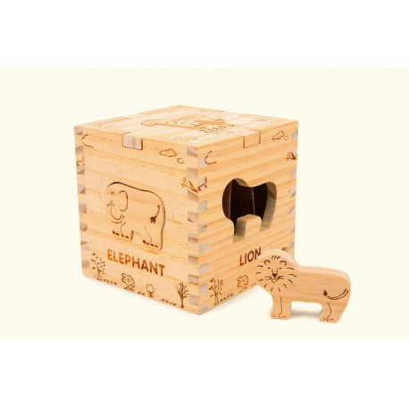 Cube en bois Safari